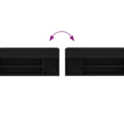 vidaXL Schoenenbank 102x30,5x45 cm spaanplaat zwart eikenkleurig