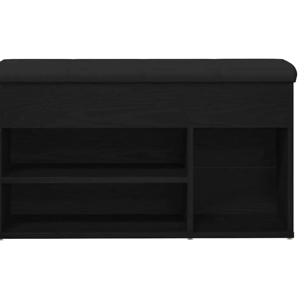 vidaXL Schoenenbank Zwart 80 x 30 x 45 cm Bewerkt hout