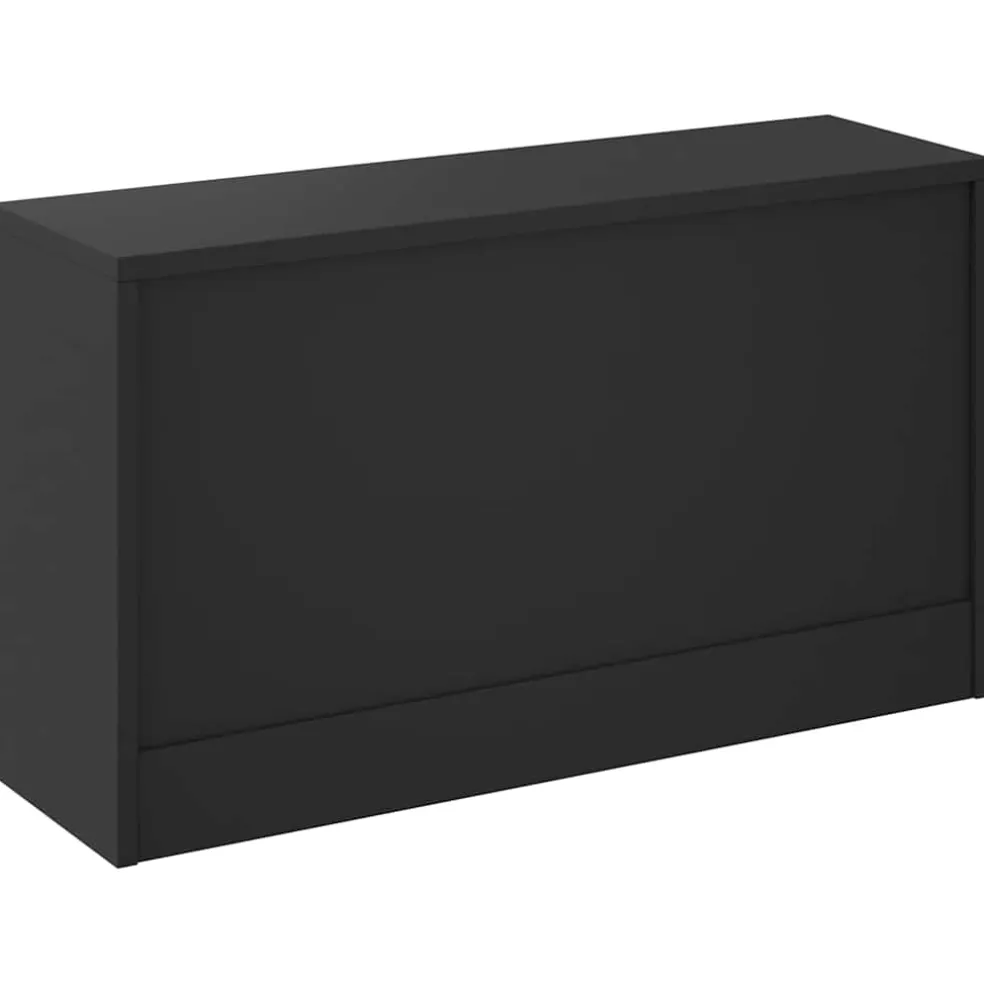vidaXL Schoenenbank Zwart 80x24x45 cm Bewerkt Hout