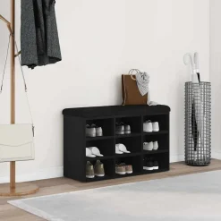 vidaXL Schoenenbank Zwart 82 x 32 x 50 cm Bewerkt hout