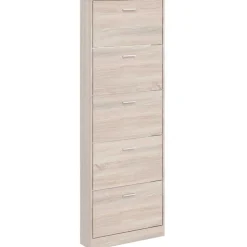 vidaXL Schoenenkast hout met 5 opbergvakken eiken-look