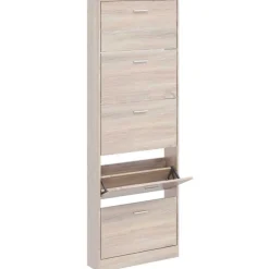 vidaXL Schoenenkast hout met 5 opbergvakken eiken-look
