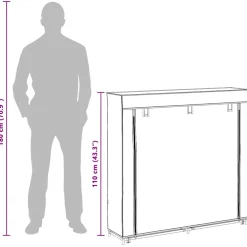 vidaXL Schoenenkast met hoes 115x28x110 stof zwart