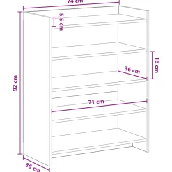 vidaXL Schoenenkast met opslag Wit 73,5 x 36 x 92 cm Bewerkt hout