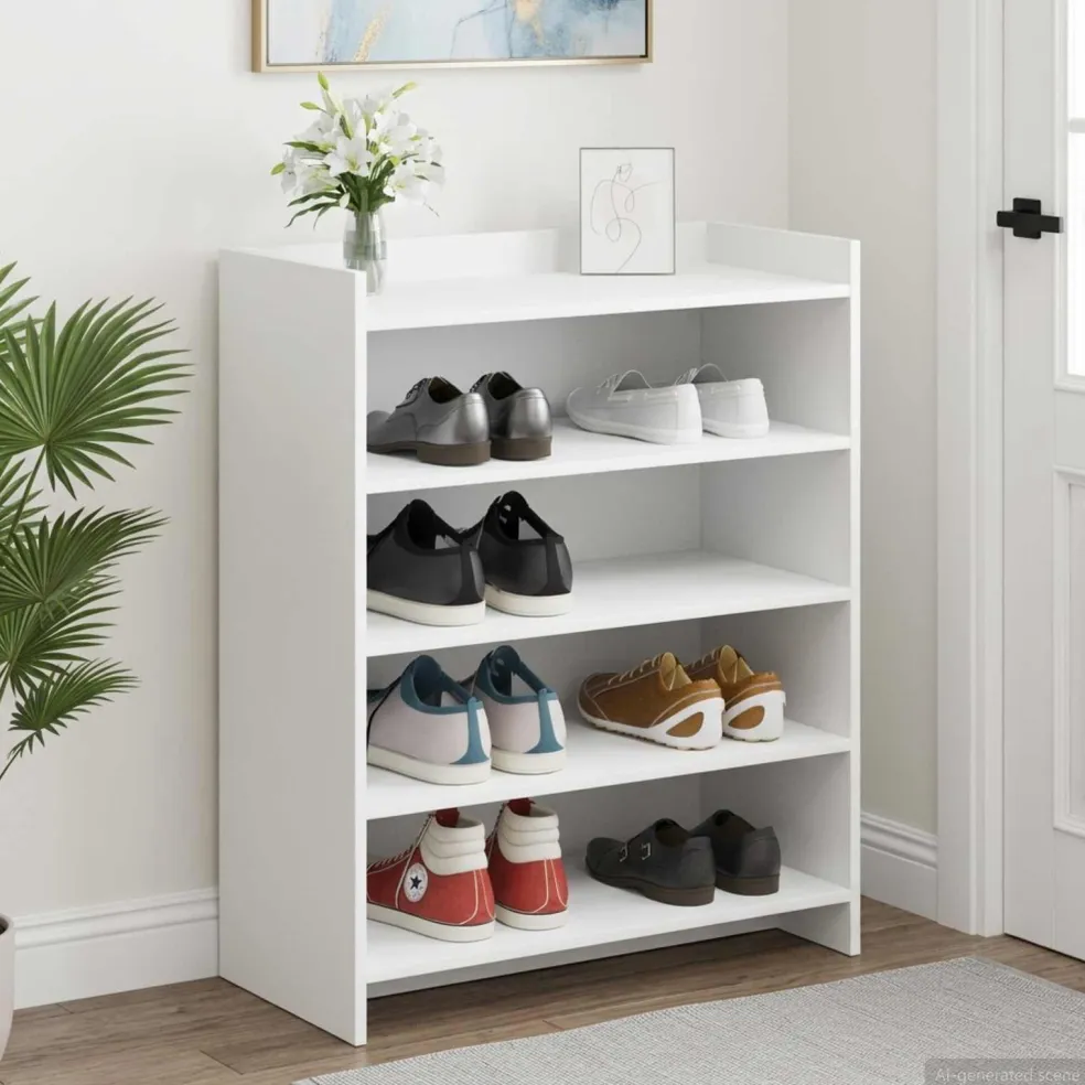 vidaXL Schoenenkast met opslag Wit 73,5 x 36 x 92 cm Bewerkt hout