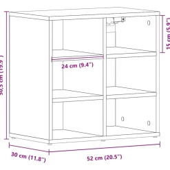 vidaXL Schoenenkast 2 st 52 x 30 x 50,5 cm Bewerkt hout Zwart eiken