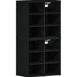 vidaXL Schoenenkast 2 st 52 x 30 x 50,5 cm Bewerkt hout Zwart eiken