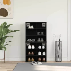 vidaXL Schoenenkast 2 st 52 x 30 x 50,5 cm Bewerkt hout Zwart eiken