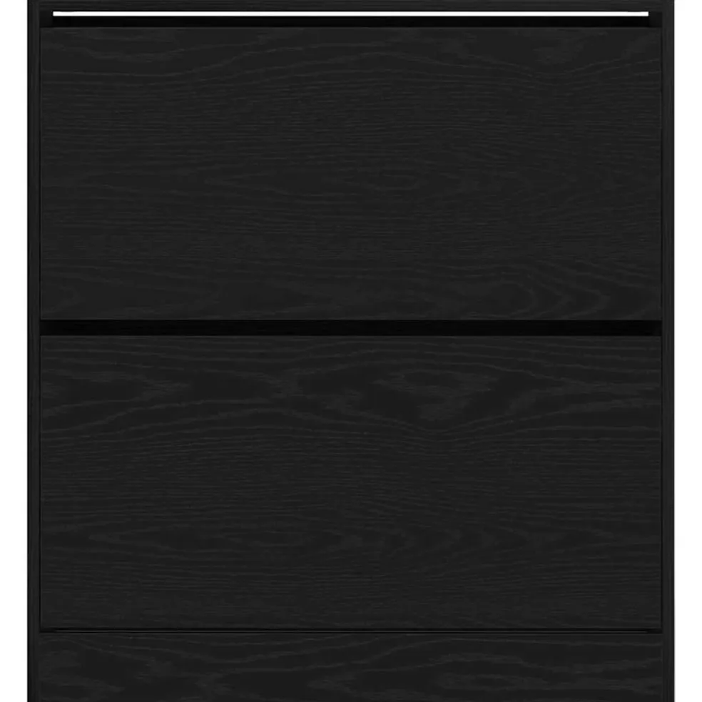 vidaXL Schoenenkast 80 x 21 x 87,5 cm Bewerkt hout Zwart Eiken