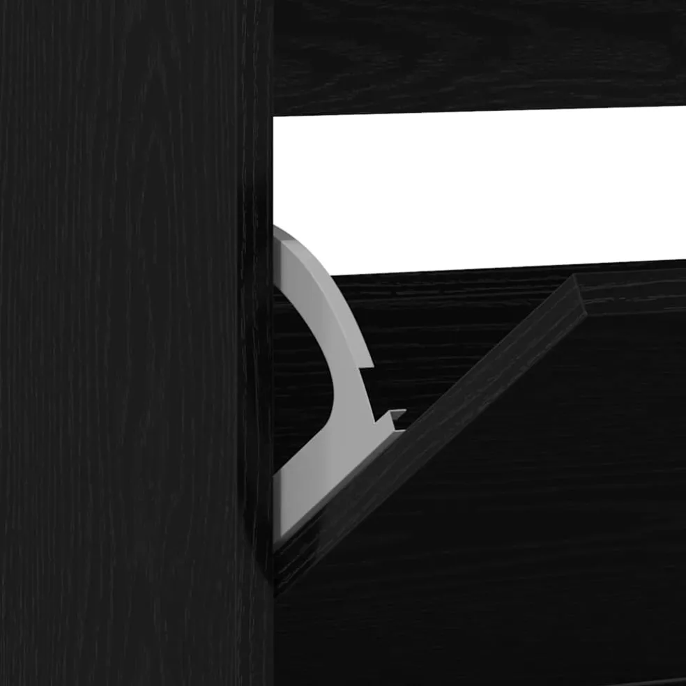 vidaXL Schoenenkast 80 x 21 x 87,5 cm Bewerkt hout Zwart Eiken