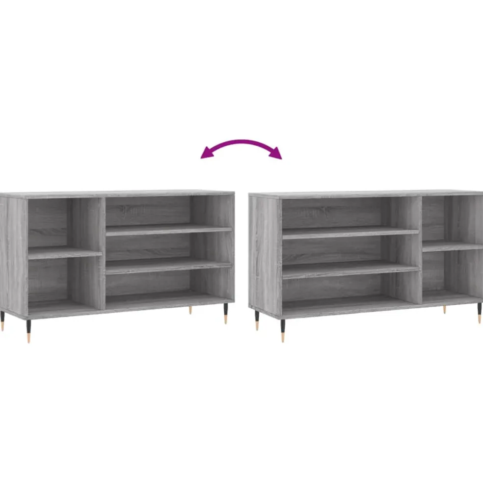 vidaXL Schoenenkast 102x36x60 cm bewerkt hout sonoma grijs