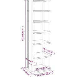 vidaXL Schoenenkast 27,5x27x102 cm bewerkt hout wit