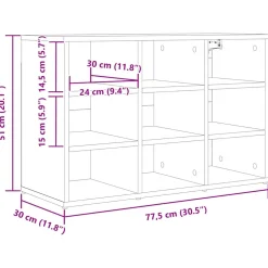 vidaXL Schoenenkast 77,5 x 30 x 51 cm Bewerkt hout Sonoma Eiken