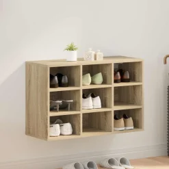 vidaXL Schoenenkast 77,5 x 30 x 51 cm Bewerkt hout Sonoma Eiken