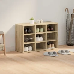 vidaXL Schoenenkast 77,5 x 30 x 51 cm Bewerkt hout Sonoma Eiken