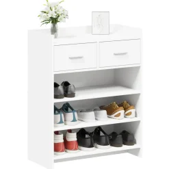 vidaXL Schoenenkast 73,5 x 36 x 92 cm Bewerkt hout Wit
