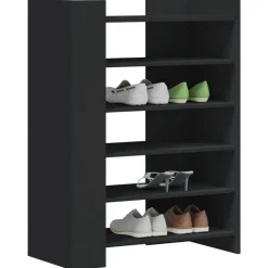 vidaXL Schoenenkast 74,5x37,5x100 cm bewerkt hout zwart