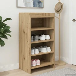vidaXL Schoenenkast 48 x 36 x 92 cm Bewerkt hout Artisanaal eiken