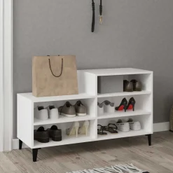 vidaXL Schoenenkast 102x36x60 cm bewerkt hout wit