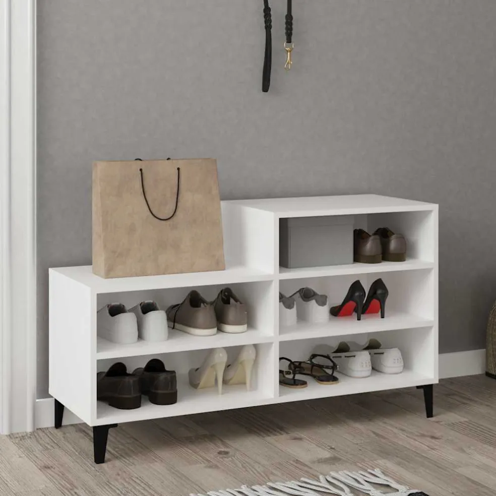 vidaXL Schoenenkast 102x36x60 cm bewerkt hout wit