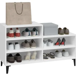 vidaXL Schoenenkast 102x36x60 cm bewerkt hout wit