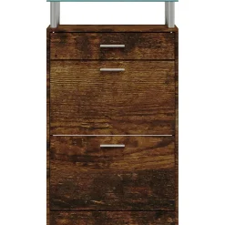 vidaXL Schoenenkast 63x24x104 cm bewerkt hout gerookt eikenkleurig