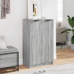 vidaXL Schoenenkast 59x35x100 cm bewerkt hout grijs sonoma eikenkleur