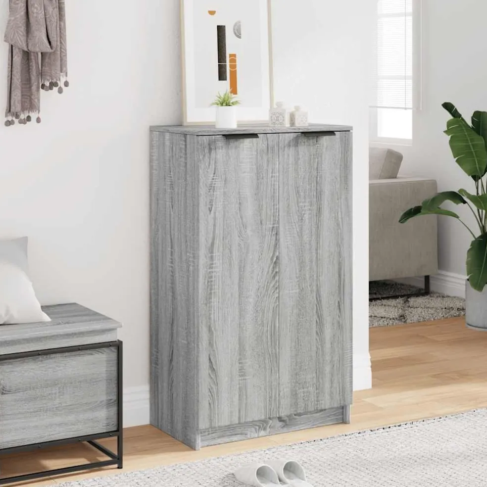vidaXL Schoenenkast 59x35x100 cm bewerkt hout grijs sonoma eikenkleur