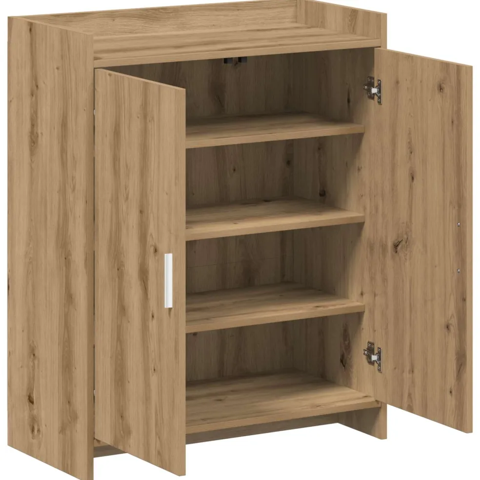 vidaXL Schoenenkast 73,5 x 36 x 92 cm Bewerkt hout Artisanaal eiken