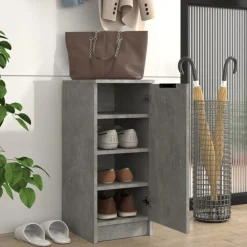 vidaXL Schoenenkast 30x35x70 cm bewerkt hout betongrijs