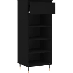 vidaXL Schoenenkast 40x36x105 cm bewerkt hout zwart