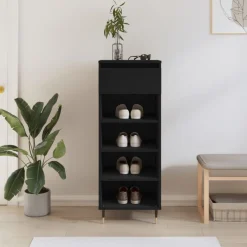 vidaXL Schoenenkast 40x36x105 cm bewerkt hout zwart