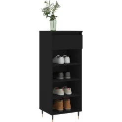vidaXL Schoenenkast 40x36x105 cm bewerkt hout zwart