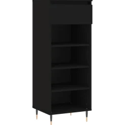 vidaXL Schoenenkast 40x36x105 cm bewerkt hout zwart