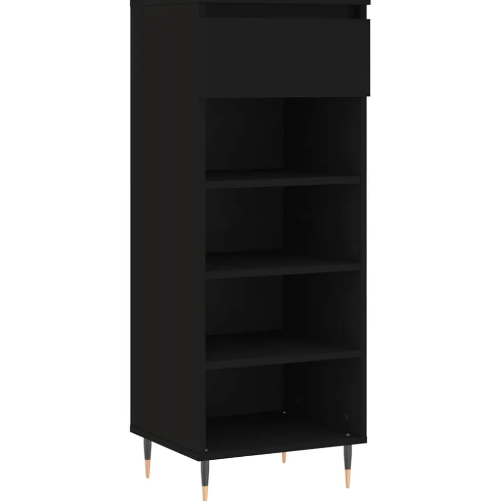 vidaXL Schoenenkast 40x36x105 cm bewerkt hout zwart