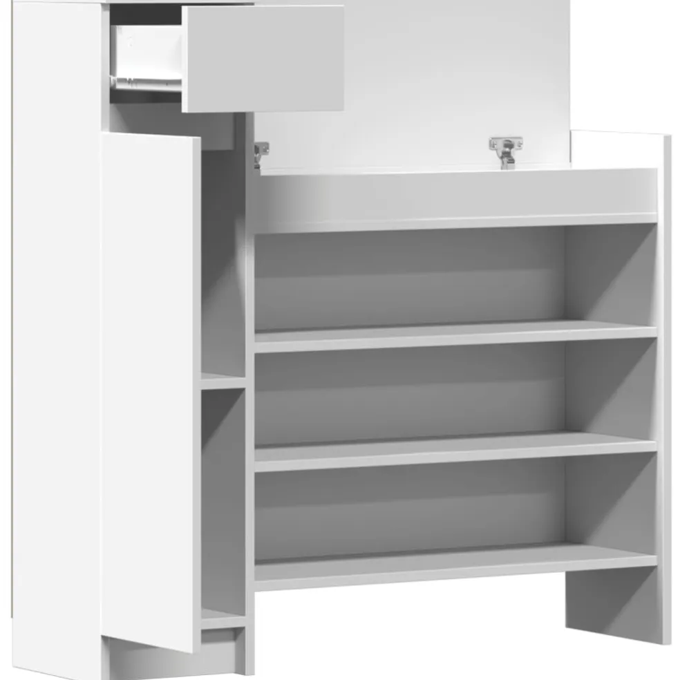 vidaXL Schoenenkast 100,5x28x100 cm bewerkt hout wit