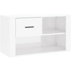 vidaXL Schoenenkast 80x35x45 cm bewerkt hout hoogglans wit