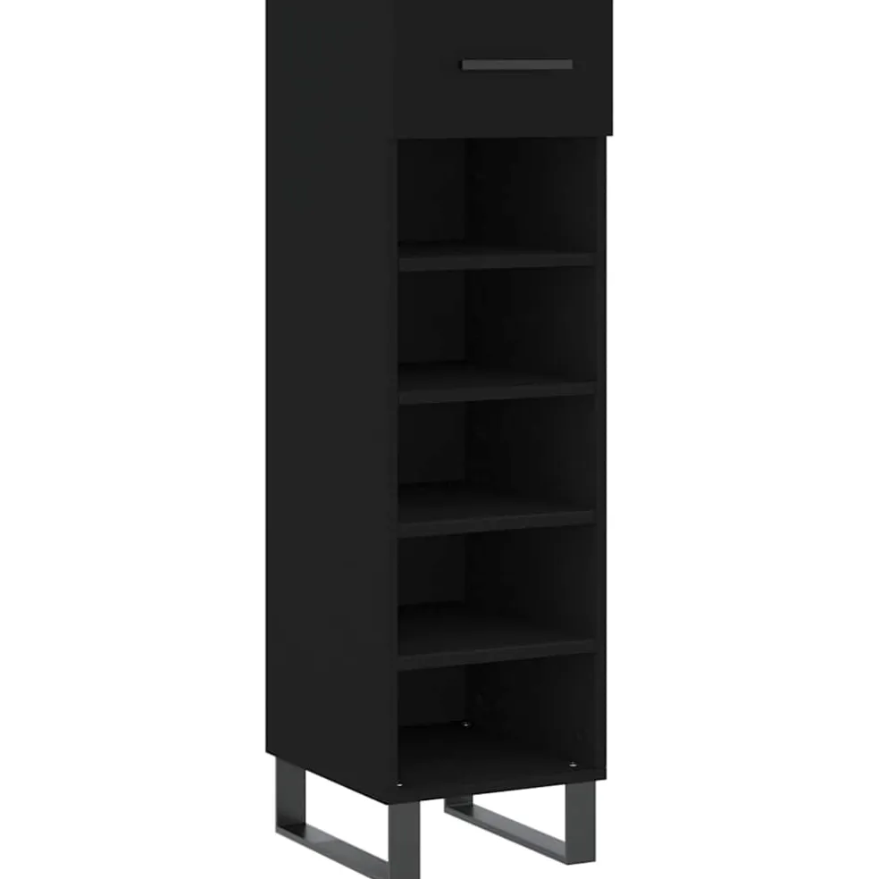 vidaXL Schoenenkast 30x35x105 cm bewerkt hout zwart