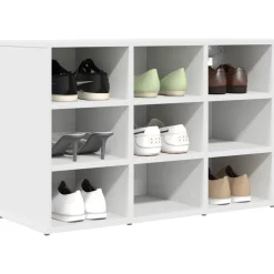 vidaXL Schoenenkast 77,5 x 30 x 51 cm Bewerkt hout Wit