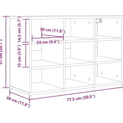 vidaXL Schoenenkast 77,5 x 30 x 51 cm Bewerkt hout Wit