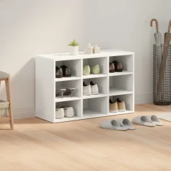 vidaXL Schoenenkast 77,5 x 30 x 51 cm Bewerkt hout Wit