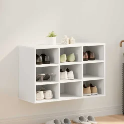 vidaXL Schoenenkast 77,5 x 30 x 51 cm Bewerkt hout Wit