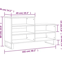 vidaXL Schoenenkast 102x36x60 cm bewerkt hout wit