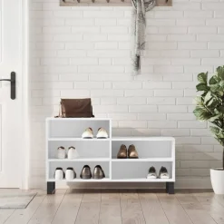 vidaXL Schoenenkast 102x36x60 cm bewerkt hout wit