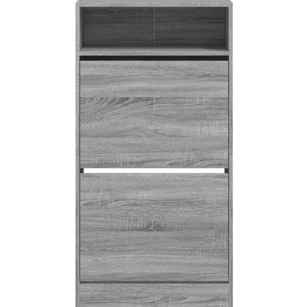 vidaXL Schoenenkast 102x36x60 cm bewerkt hout gerookt eikenkleurig