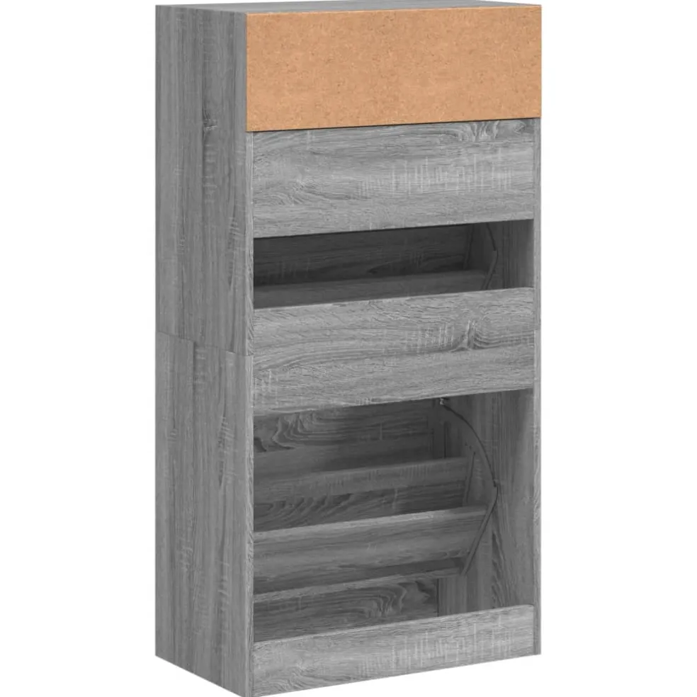 vidaXL Schoenenkast 102x36x60 cm bewerkt hout gerookt eikenkleurig