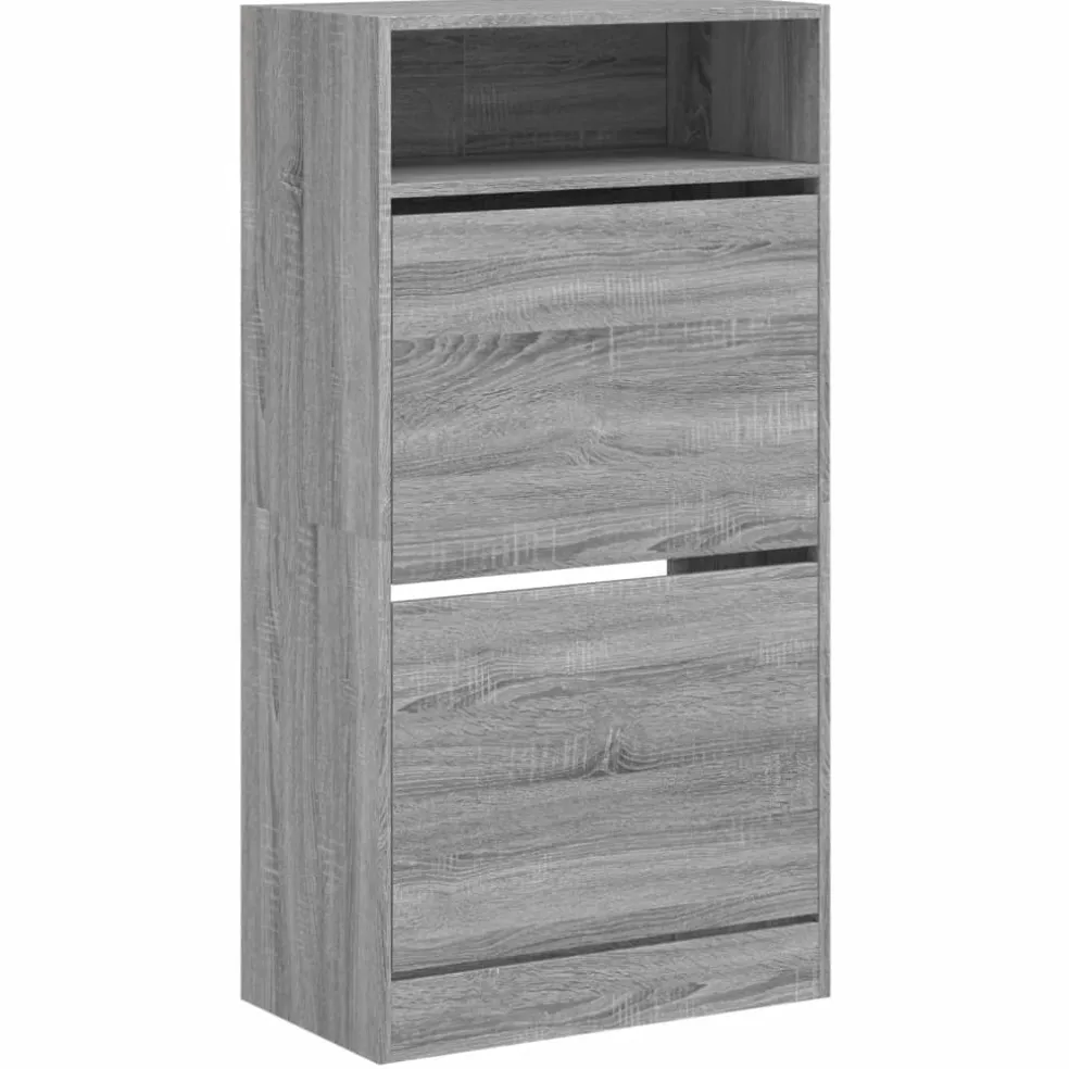 vidaXL Schoenenkast 102x36x60 cm bewerkt hout gerookt eikenkleurig