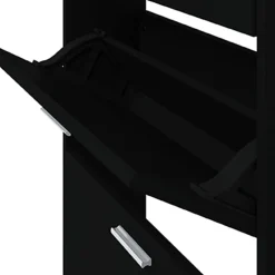 vidaXL Schoenenkast 59x17x169 cm bewerkt hout zwart