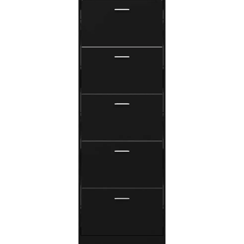 vidaXL Schoenenkast 59x17x169 cm bewerkt hout zwart