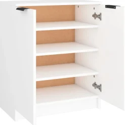 vidaXL Schoenenkast 59x35x70 cm bewerkt hout wit
